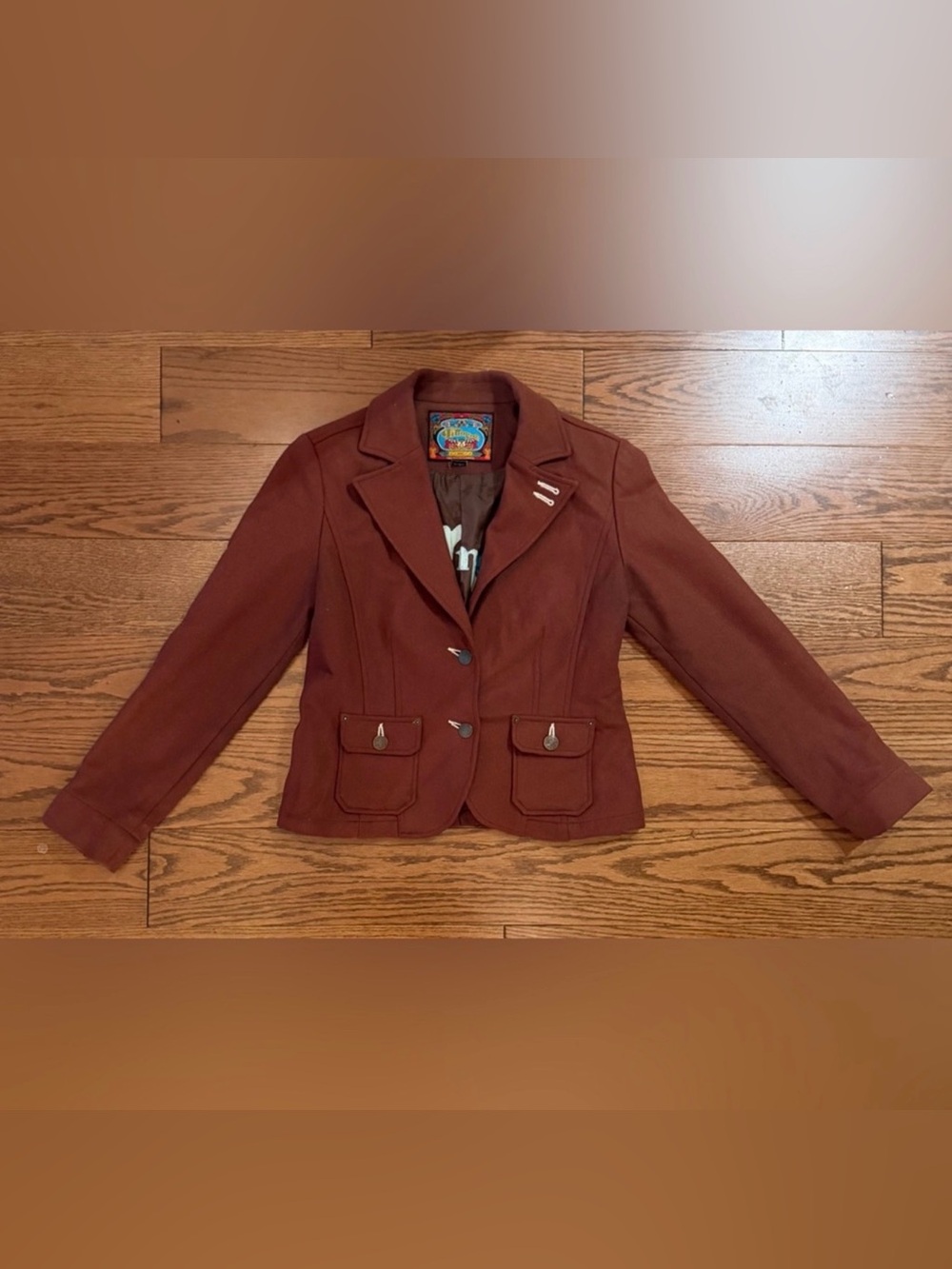 Filmore Women's Tailored Rust Brown Wool Blend Blazer Jacket